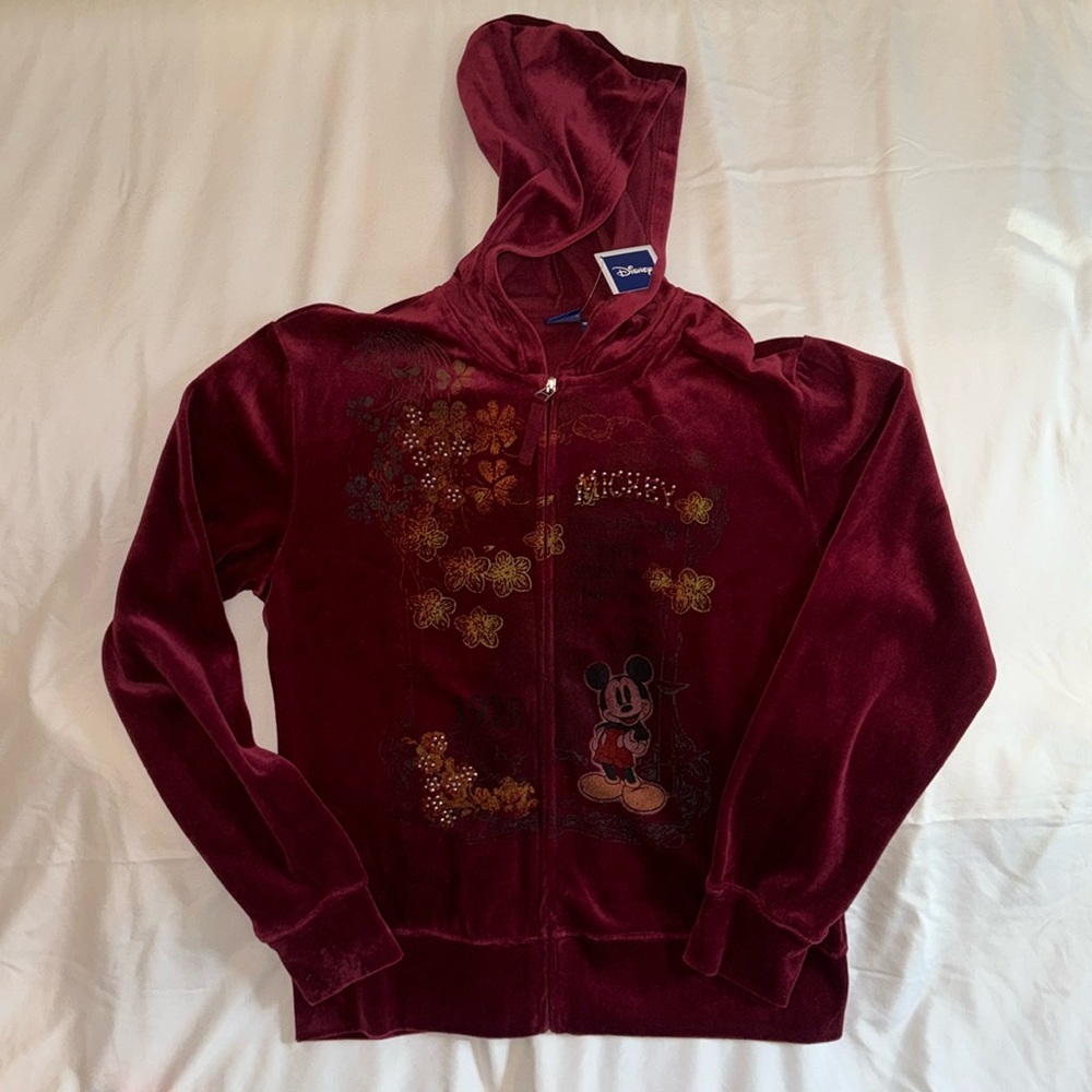 NWT Disney Mickey Mouse Velvet Hoodie